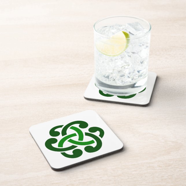 Dark Green Celtic Knot Coaster (Right Side)