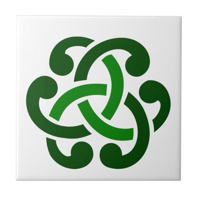 Dark Green Celtic Knot Tile (Front)