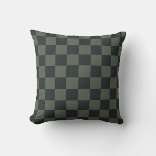 Dark Green Checkerboard Cushion