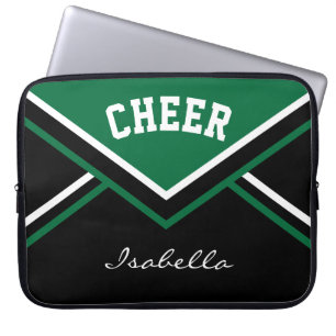 Dark Green Cheerleader Cheer Laptop Sleeve