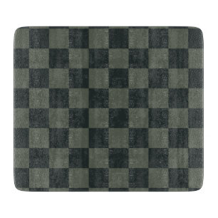 Dark Green Chequerboard Cutting Board