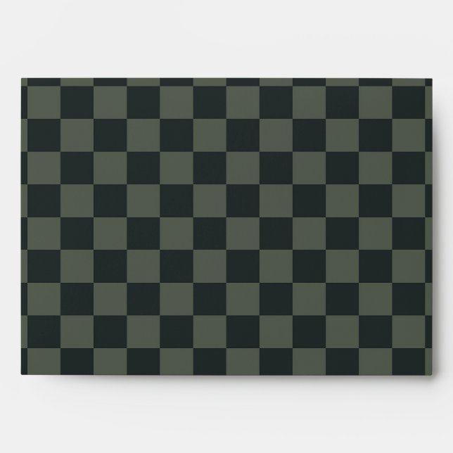 Dark Green Chequerboard Envelope (Front)