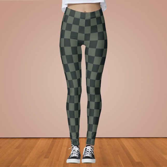 Dark Green Chequerboard Leggings (Creator Uploaded)
