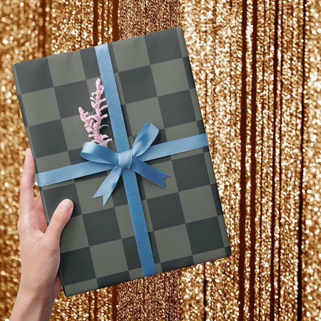 Dark Green Chequerboard Wrapping Paper (Creator Uploaded)