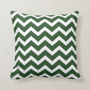Dark Green Chevron Stripe Pillow