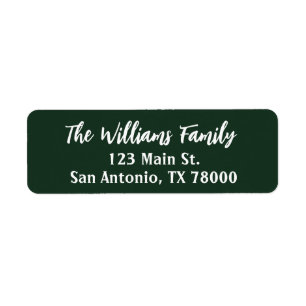 Dark Green Christmas Return Address Label
