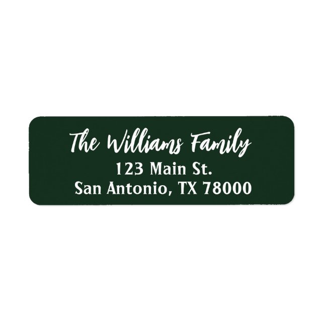 Dark Green Christmas Return Address Label (Front)