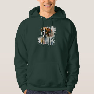Dark green color t-shirt cute dog design wear hoodie