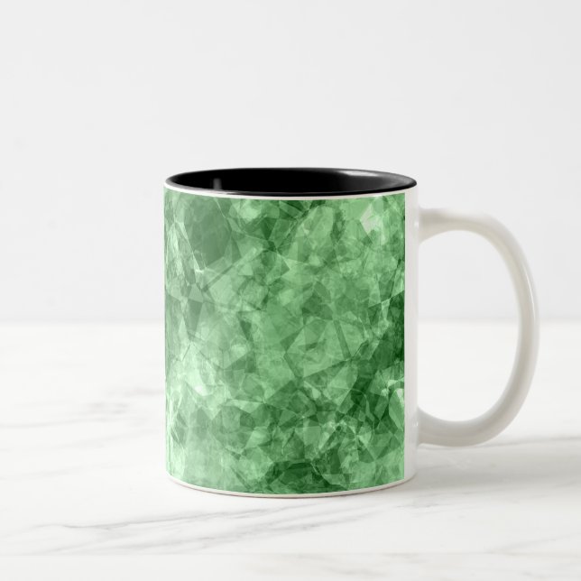 Dark Green Crumpled Texture Two-Tone Coffee Mug (Right)