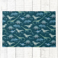 Dark Green Cute Dinosaur Pattern