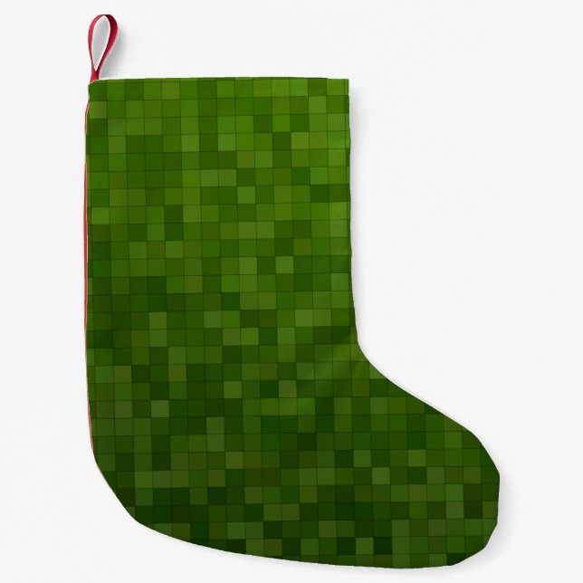 Dark green dark background small christmas stocking (Front)