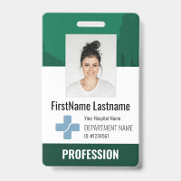 Dark Green Doctor, Nurse, Health Aide Photo ID