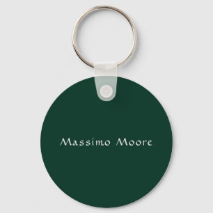 Dark Green Elegant Casual Own Name Handwriting Key Ring