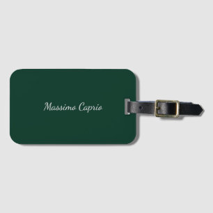 Dark Green Elegant Casual Own Name Handwriting Luggage Tag