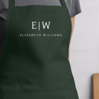 Dark Green Elegant Modern Minimalist Monogram Name