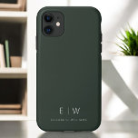 Dark Green Elegant Modern Minimalist Monogram Name iPhone 11 Case<br><div class="desc">Elevate your smartphone with our Classic Elegant Modern Minimalist Monogram Name iPhone Case. This meticulously designed case combines timeless sophistication with contemporary minimalism. Crafted to perfection, it not only protects your device but also adds a touch of personalised style. The monogram and name customisation options make it uniquely yours, adding...</div>