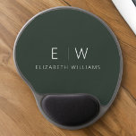 Dark Green Elegant Modern Minimalist Monogram Name Gel Mouse Pad<br><div class="desc">Upgrade your workspace with our Classic Elegant Modern Minimalist Monogram Mouse Pad. This sophisticated mouse pad seamlessly marries timeless elegance with contemporary minimalism, adding a touch of refinement to your desk. Crafted with meticulous attention to detail, this mouse pad is more than just a functional accessory; it's a personalised statement....</div>
