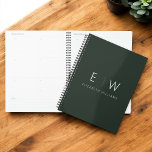 Dark Green Elegant Modern Minimalist Monogram Name Planner<br><div class="desc">Achieve organisation and style in one with our Classic Elegant Modern Minimalist Monogram Planner. This meticulously designed planner seamlessly blends timeless sophistication with contemporary minimalism, making it an essential tool for staying on top of your schedule. Crafted with precision and attention to detail, this planner is more than just a...</div>