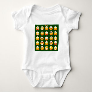 dark green emoji baby bodysuit