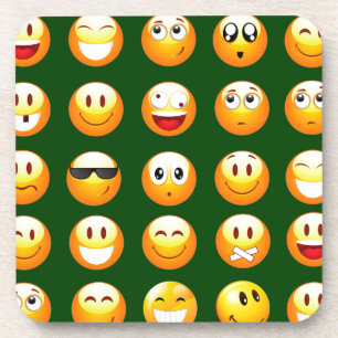 dark green emoji coaster