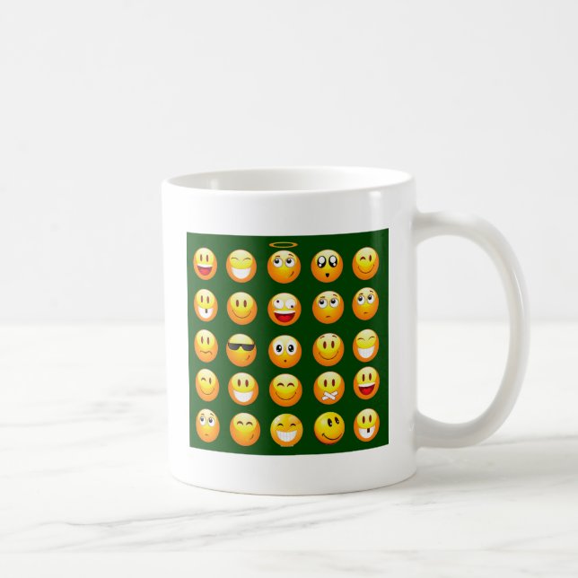 dark green emoji coffee mug (Right)