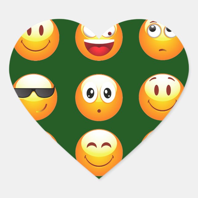 dark green emoji heart sticker (Front)