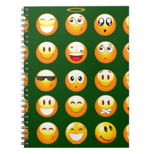 dark green emoji notebook
