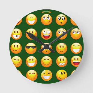 dark green emoji round clock