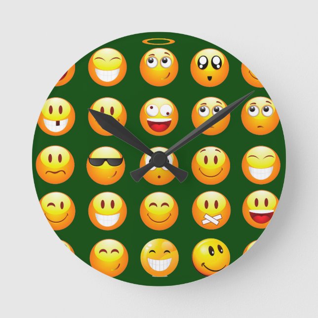 dark green emoji round clock (Front)