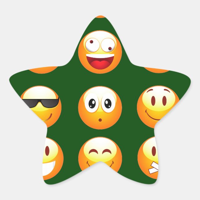dark green emoji star sticker (Front)