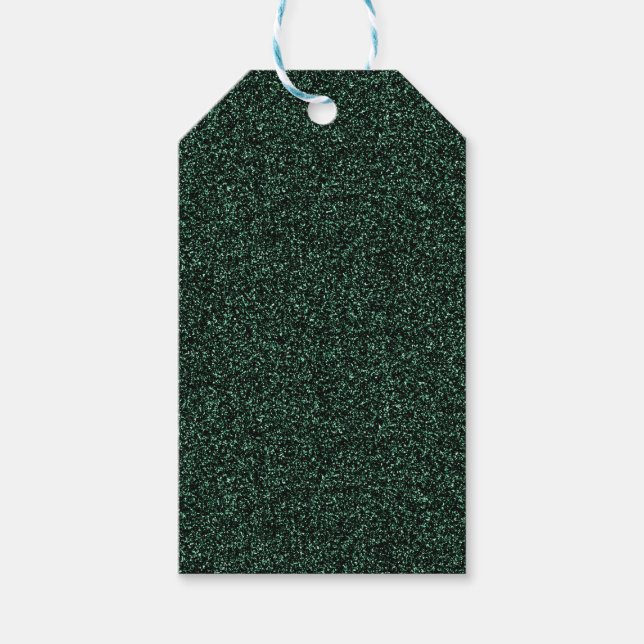 Dark green faux glitter gift tags (Front)