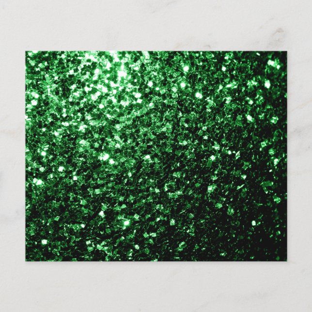 Dark green faux glitter sparkles flyer (Front)