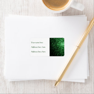Dark green faux glitter sparkles Personalise Label
