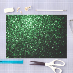 Dark green faux glitter sparkles tissue paper