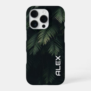 Dark Green Fern Foliage in Shadow – Botanical iPhone 16 Pro Case