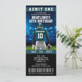 Dark Green Football Ticket Birthday Invitation (Standing Front)