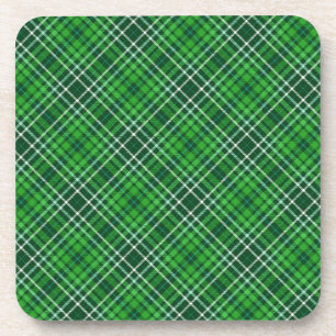 Dark Green & Forest Green Plaid Pattern Coaster