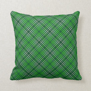 Dark Green & Forest Green Plaid Pattern Cushion