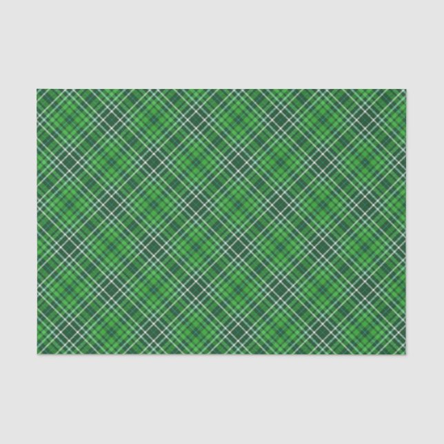 Dark Green & Forest Green Plaid Pattern Tissue Paper (Front)