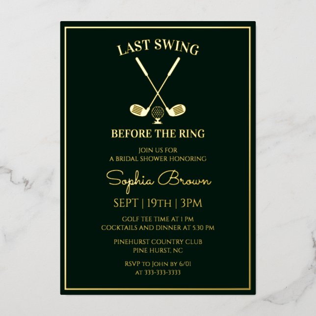 Dark Green Golf Bridal Shower (Front)