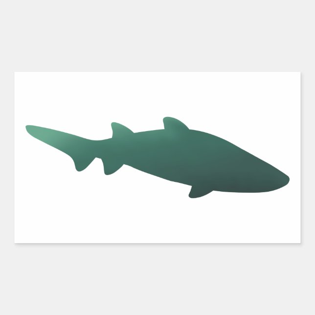 Dark Green Gradient Shark Sticker (Front)