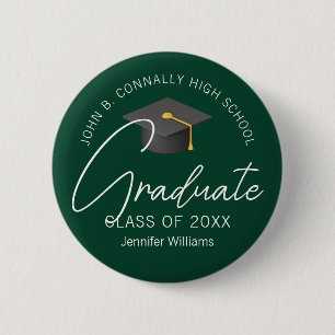 Dark Green Graduate Custom 2025 Graduation 6 Cm Round Badge