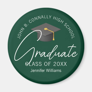 Dark Green Graduate Custom 2025 Graduation Magnet