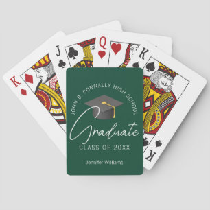 Dark Green Graduate Custom 2026 Graduation Playing Cards