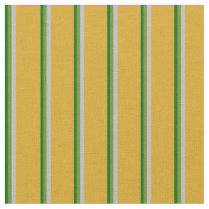 Dark Green, Green, Grey & Goldenrod Lines Fabric