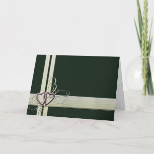 Dark Green Heart design Card