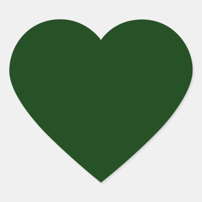Dark Green Heart Sticker (Front)