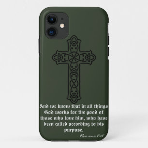 Dark Green Holly Blessings Phone Cover