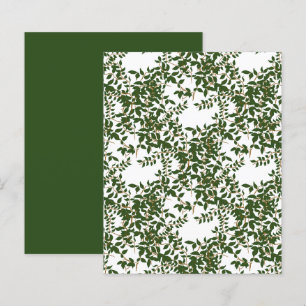 Dark Green Jasmine Vine White Scrapbook Paper