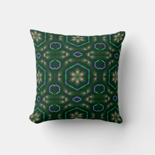 Dark Green Kaleidoscopic pattern Cushion